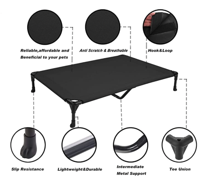 Indestructible elevated dog bed (Chew proof+)